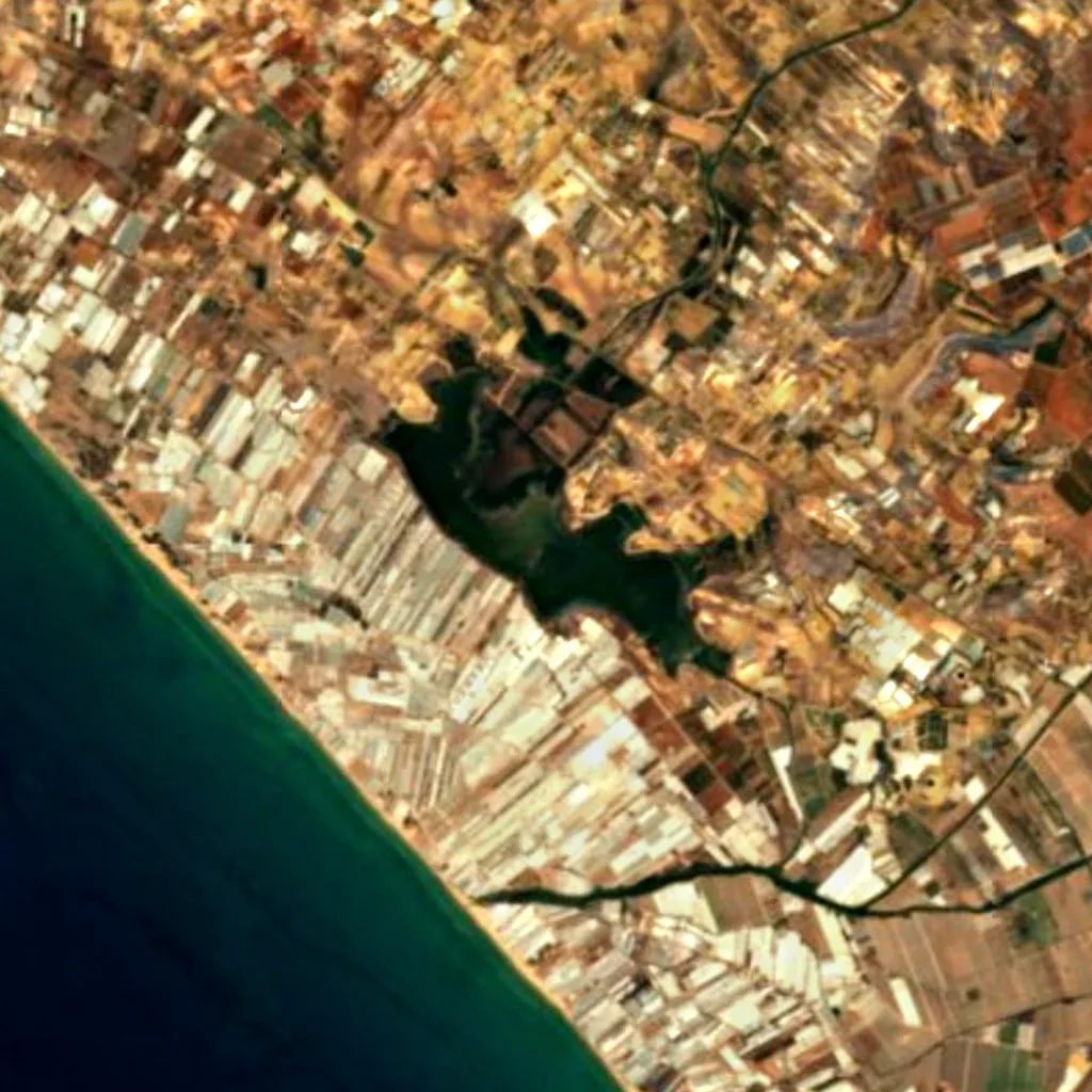 Riserva naturale orientata Biviere di Gela seen from above (Sentinel-2)