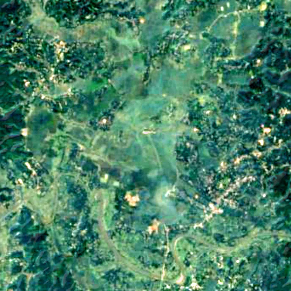 Rudrasagar Lake vu d'en haut (Sentinel-2)