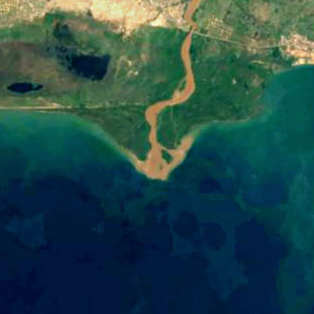 Ruzizi River seen from above (Sentinel-2)