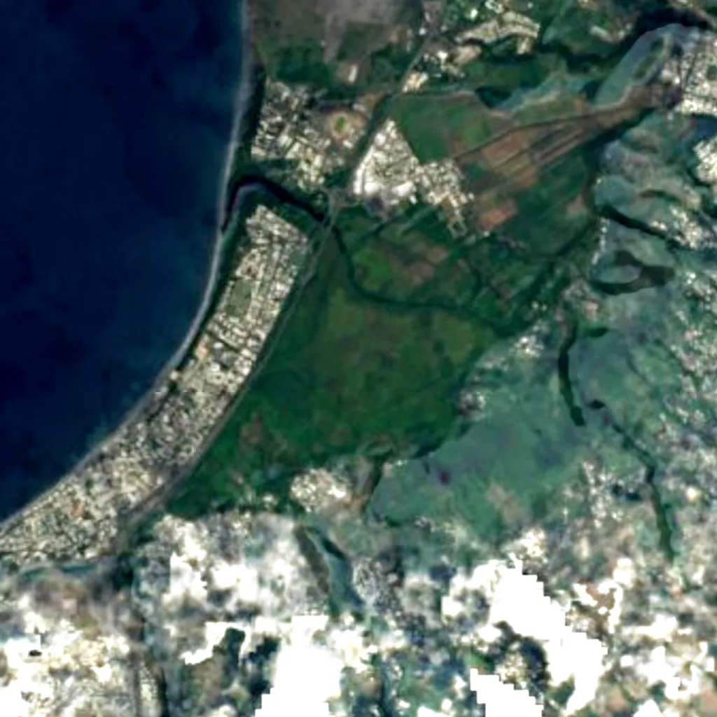 Saint-Paul Pond von oben gesehen (Sentinel-2)