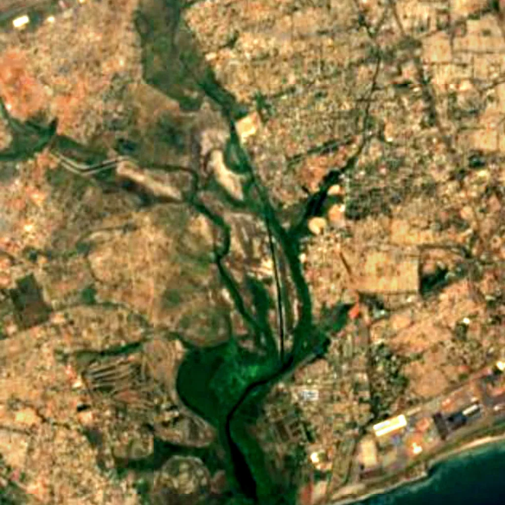 Sakumono Lagoon seen from above (Sentinel-2)