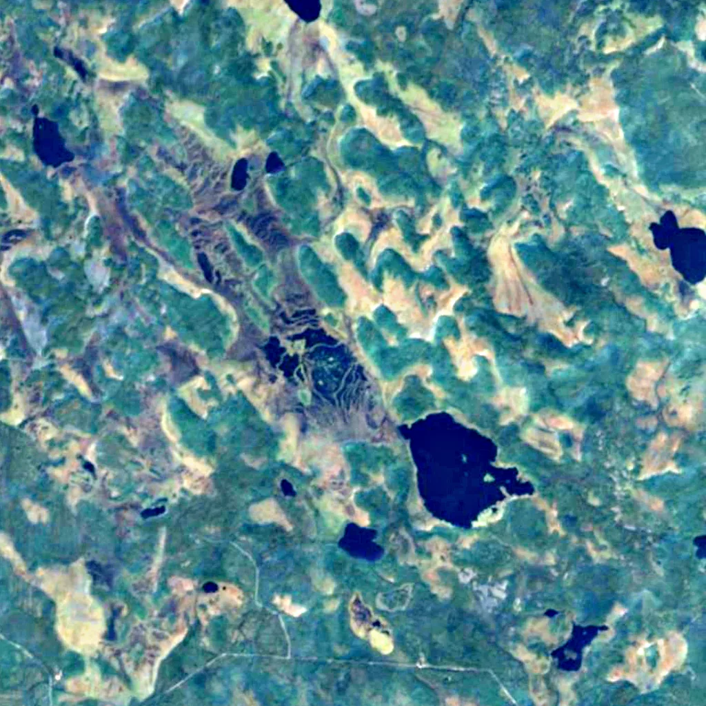 Salamajärvi National Park von oben gesehen (Sentinel-2)