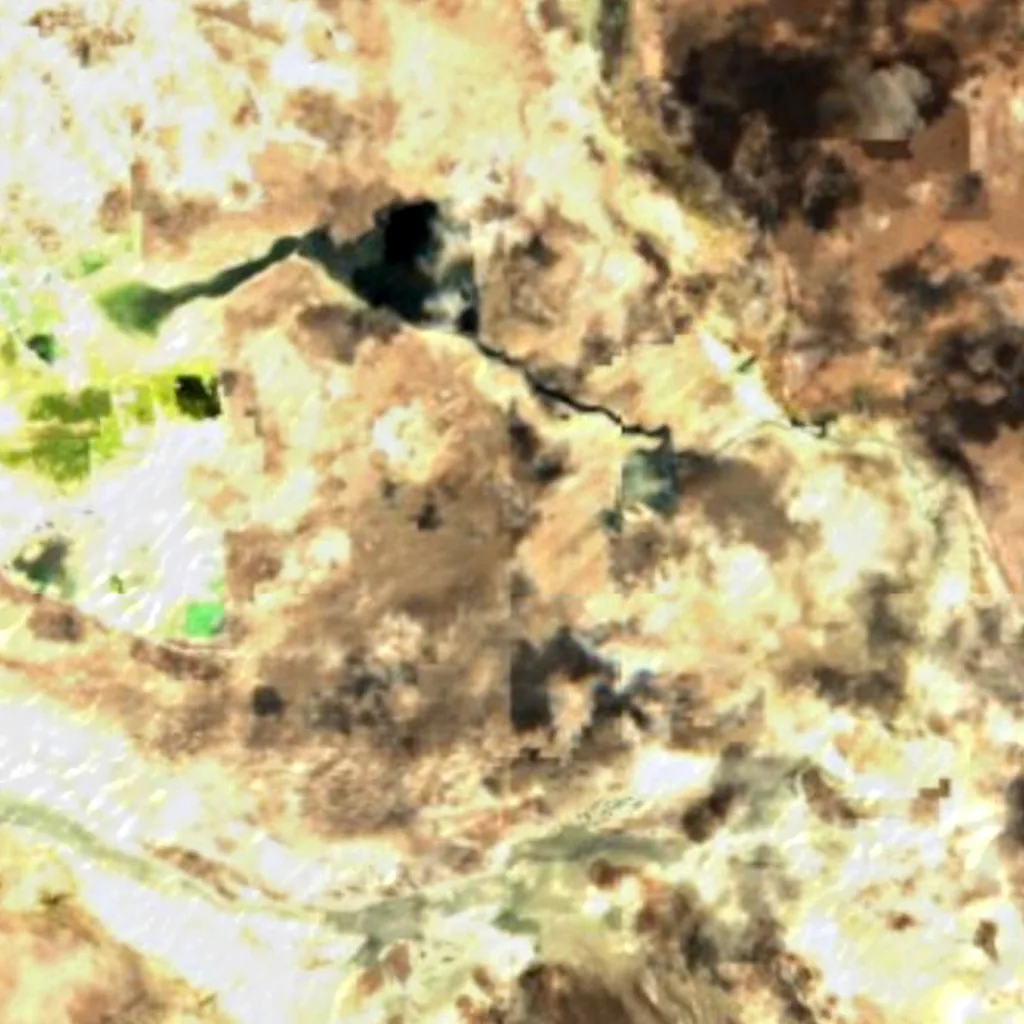 Monumento natural Salar de Surire visto desde arriba (Sentinel-2)