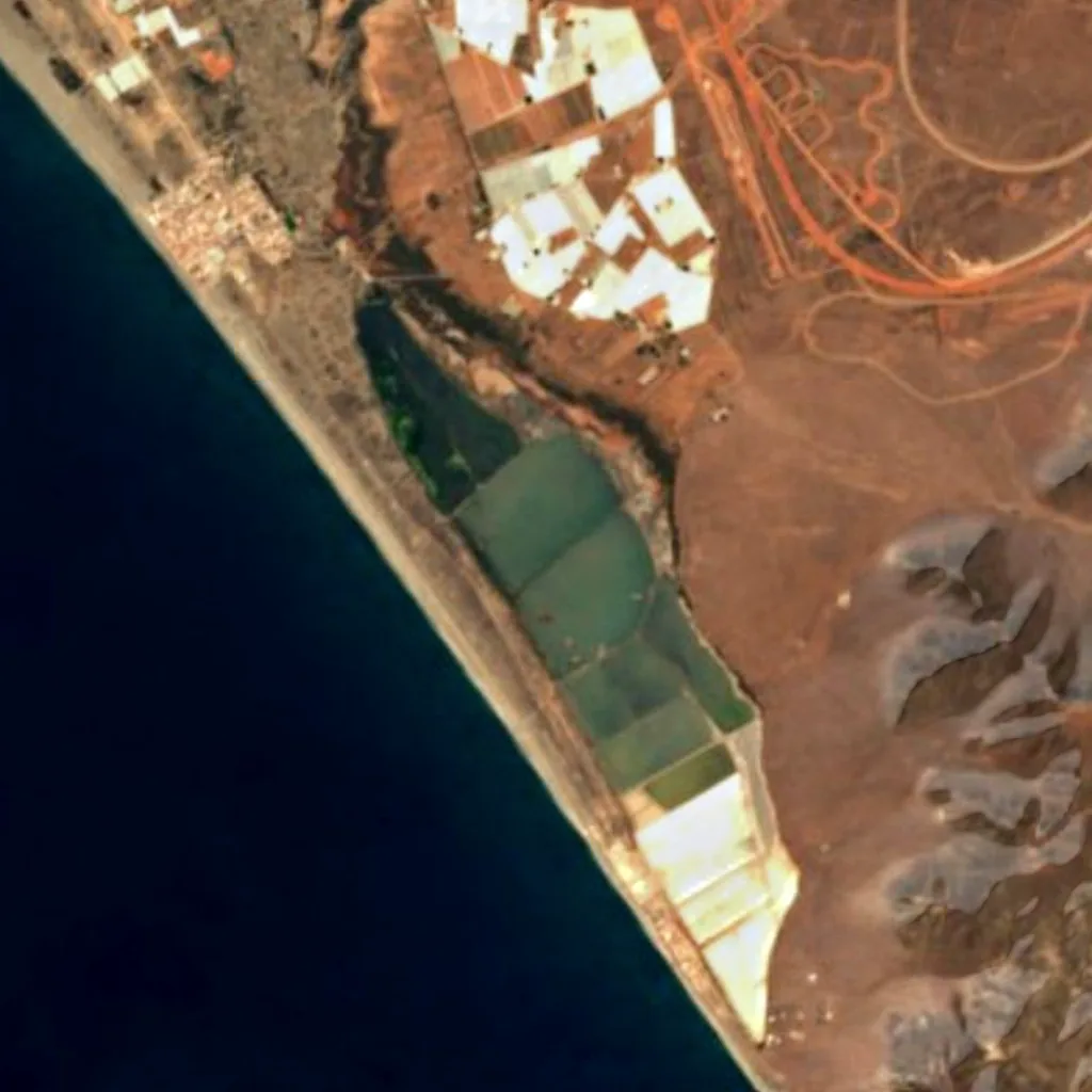 Salinas del Cabo de Gata vu d'en haut (Sentinel-2)