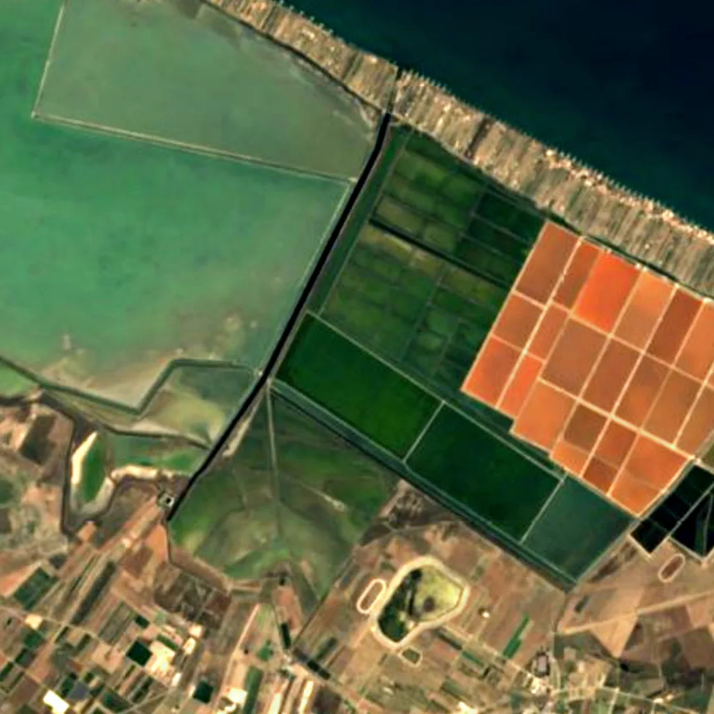 Saline di Margherita di Savoia seen from above (Sentinel-2)