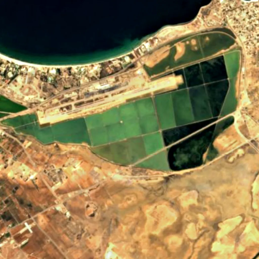 Salt evaporation pond of Monastir seen from above (Sentinel-2)