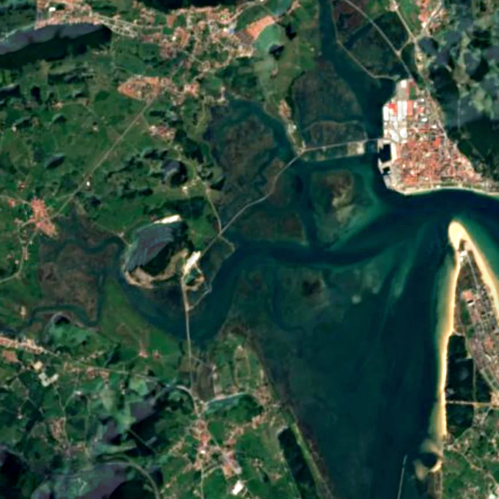 Santoña, Victoria and Joyel Marshes Natural Park seen from above (Sentinel-2)