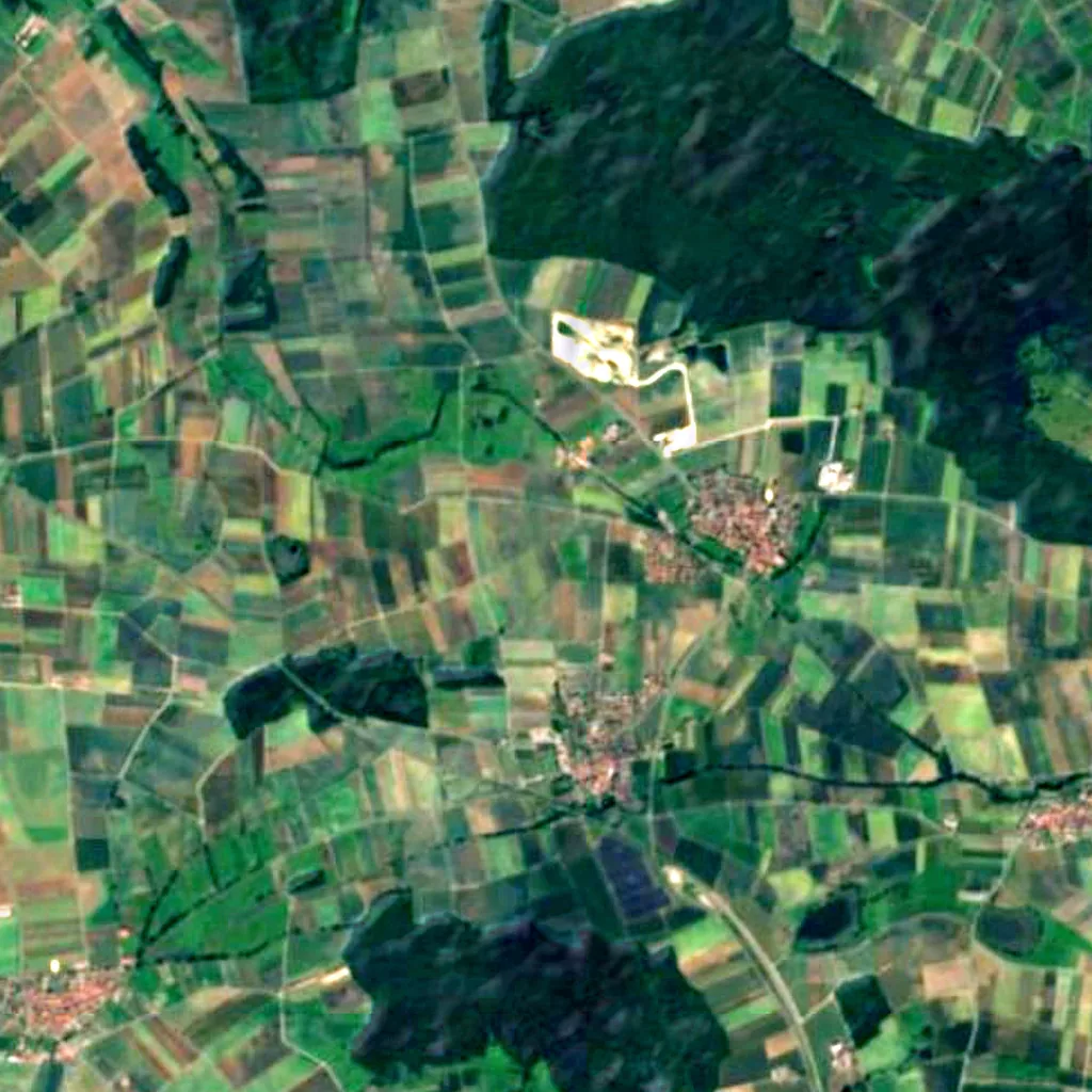 Schweinfurter Becken und nördliches Steigerwaldvorland seen from above (Sentinel-2)