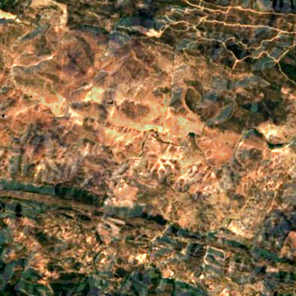Sierra de Aracena and Picos de Aroche Natural Park seen from above (Sentinel-2)
