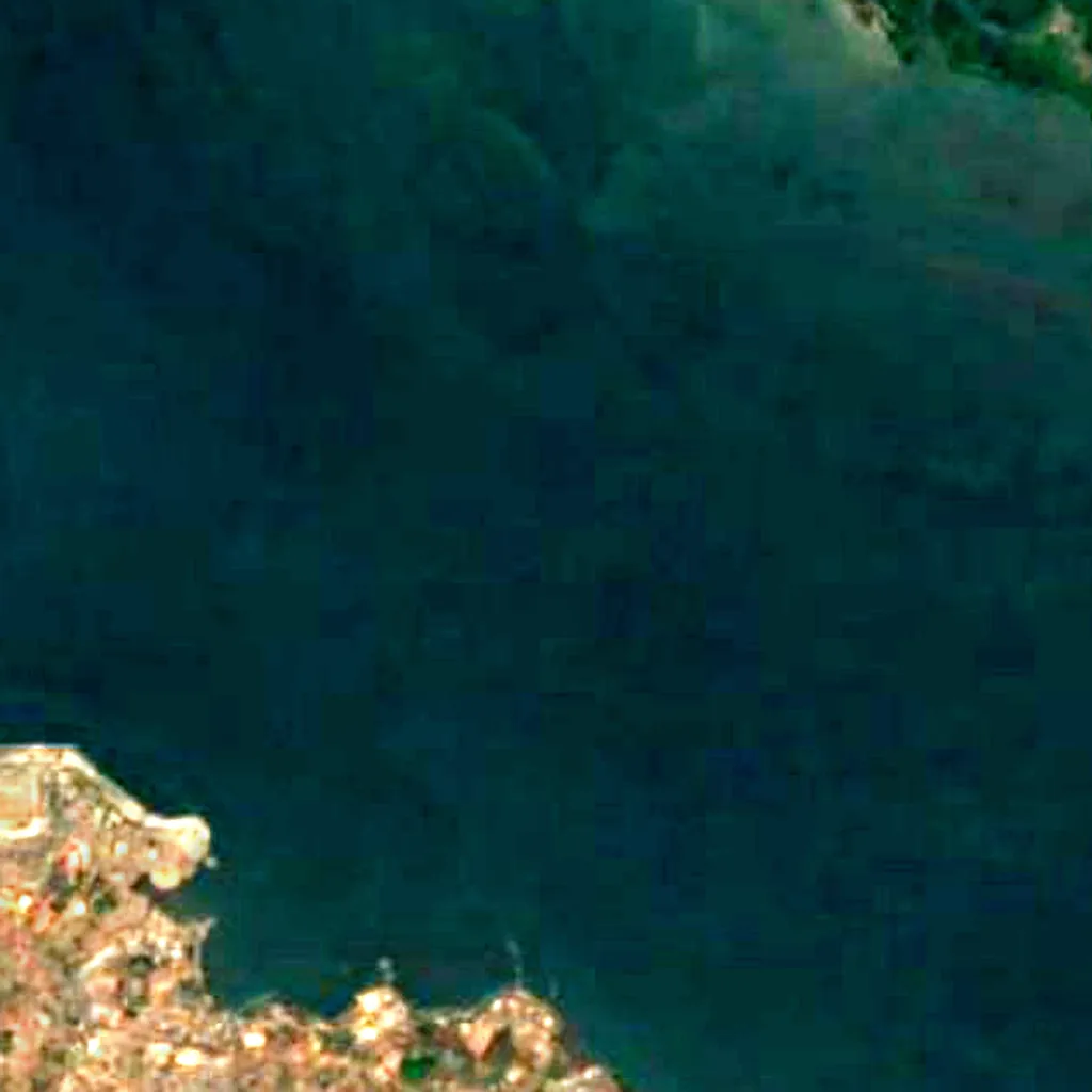 Río Sierra Leona visto desde arriba (Sentinel-2)