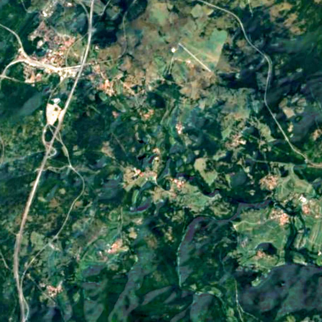 Grutas de Škocjan visto desde arriba (Sentinel-2)