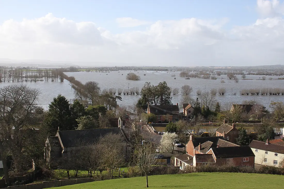 Burrow Bridge with floods