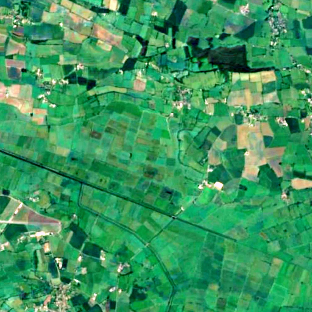 Somerset Levels von oben gesehen (Sentinel-2)