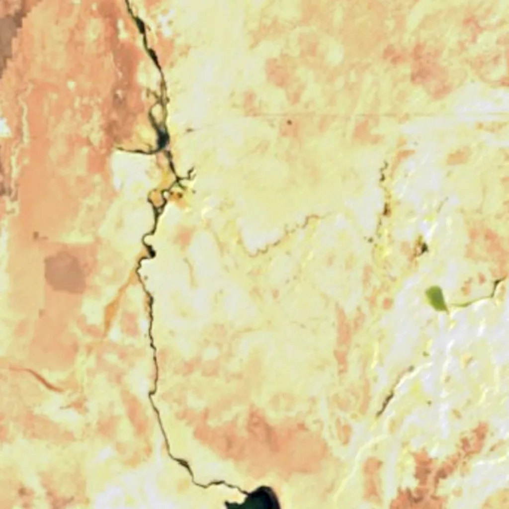 Soncor hydrological system in Salar de Atacamar visto de cima (Sentinel-2)