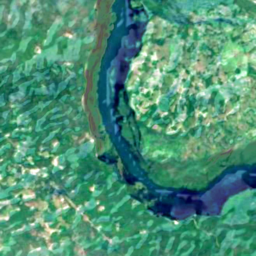 Cañón del Sumidero visto desde arriba (Sentinel-2)