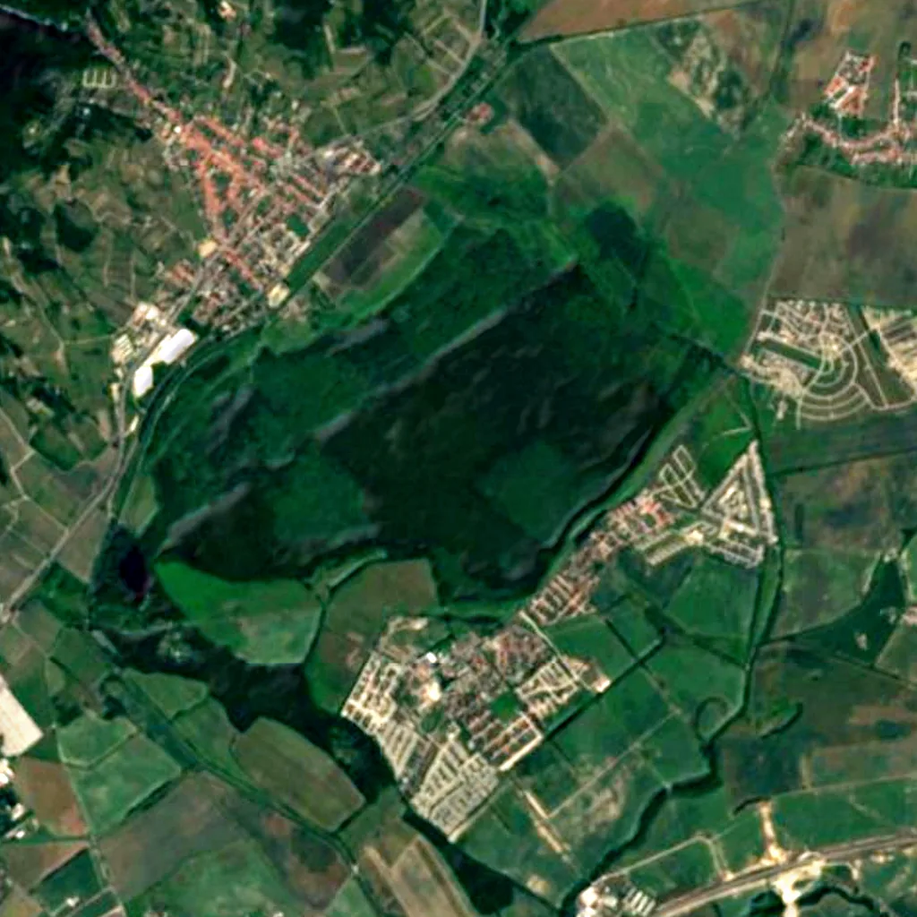 Šúr seen from above (Sentinel-2)