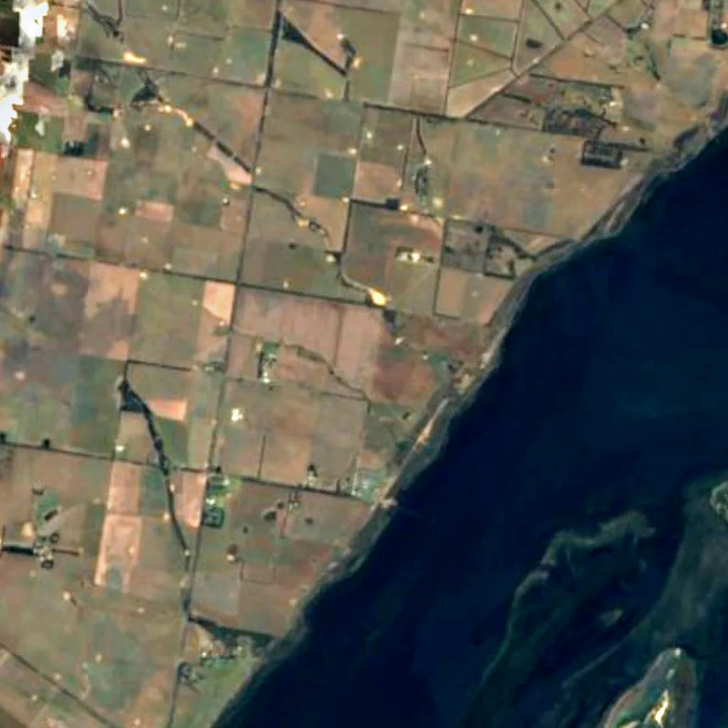 Swan Bay von oben gesehen (Sentinel-2)