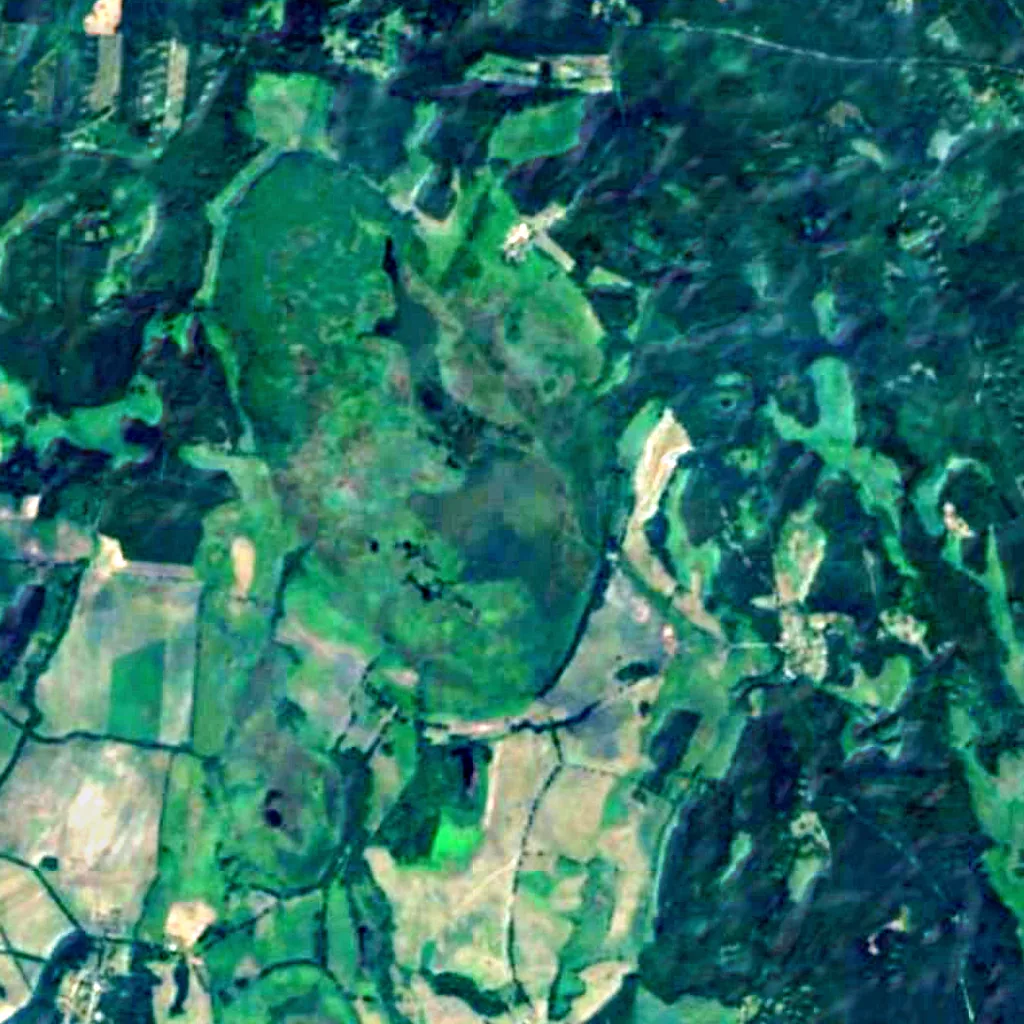 Świdwie seen from above (Sentinel-2)