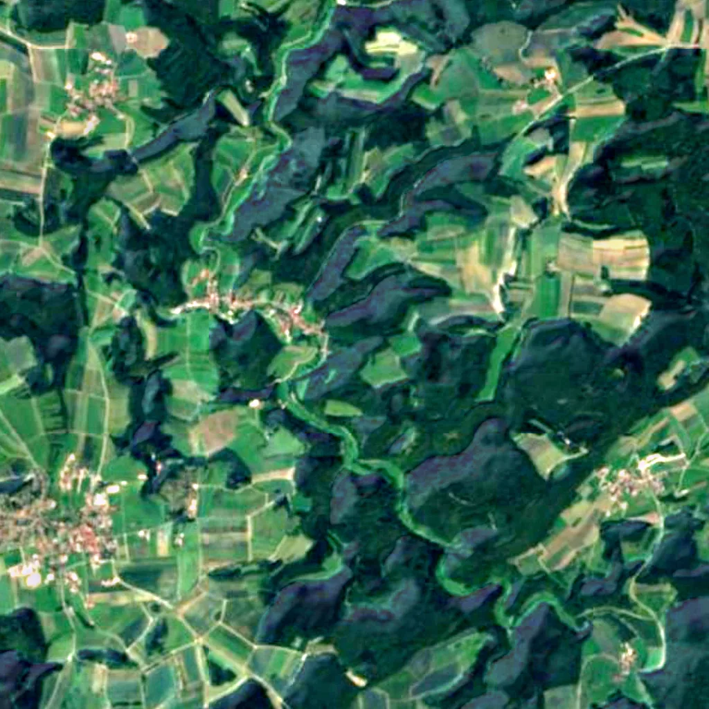 Täler der Mittleren Flächenalb seen from above (Sentinel-2)