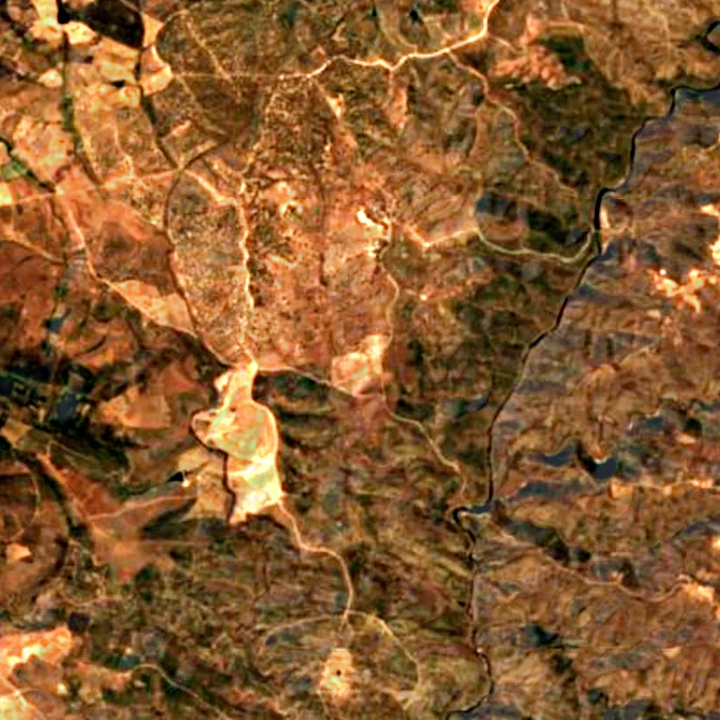 Tejo Internacional; Erges e Pônsul seen from above (Sentinel-2)