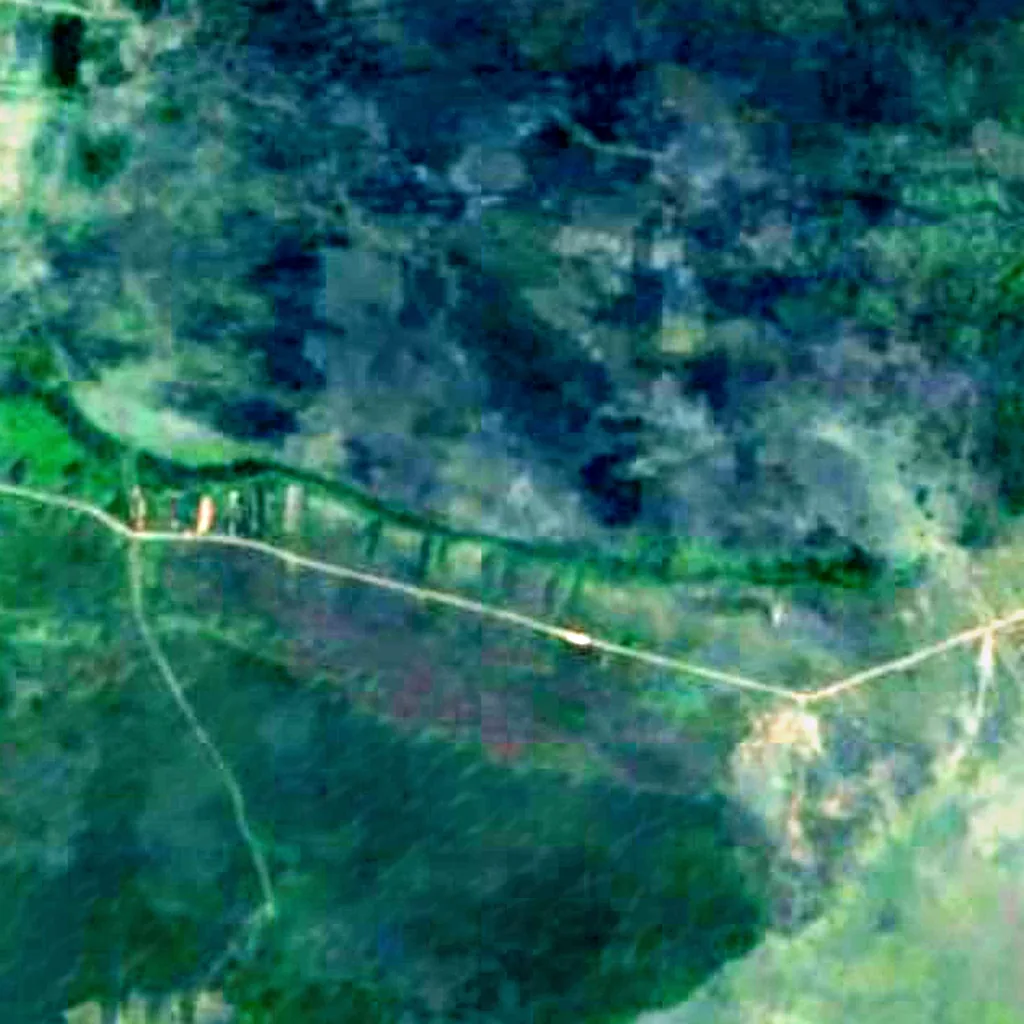 Thale Noi Non-Hunting Area vu d'en haut (Sentinel-2)