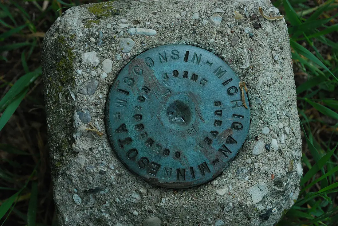 Wisconsin-Michigan-Minnesota Joint Survey Commission marker Ridges Door County