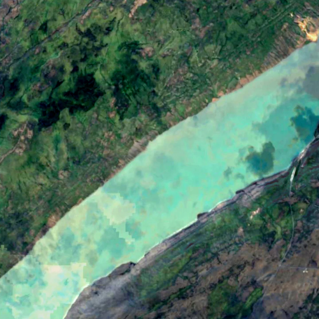 Þjórsá seen from above (Sentinel-2)
