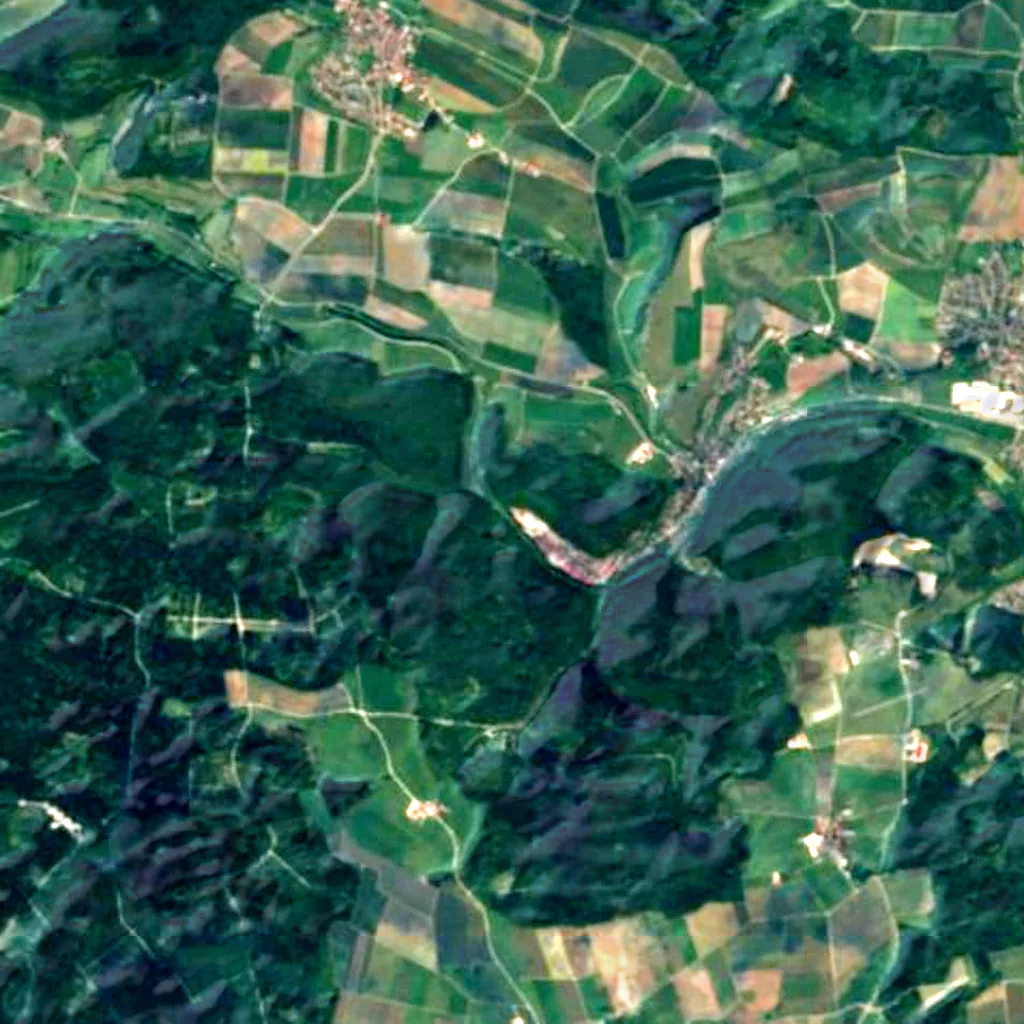 Tierstein mit Hangwald und Egerquelle seen from above (Sentinel-2)