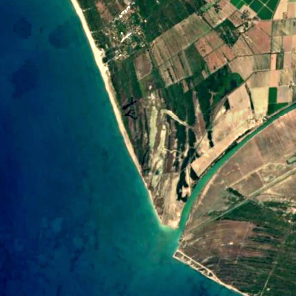 Trappola marshland seen from above (Sentinel-2)