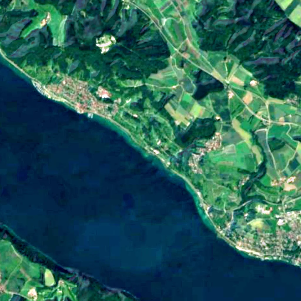 Überlinger See des Bodensees seen from above (Sentinel-2)