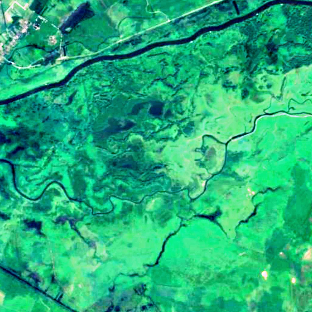 Ujście Warty National Park seen from above (Sentinel-2)