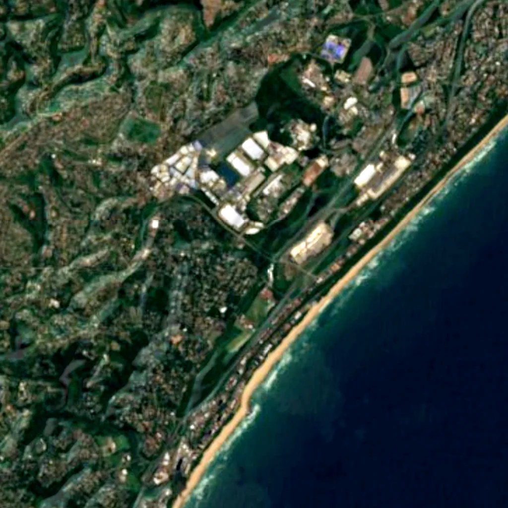 Umdoni Bird Sanctuary seen from above (Sentinel-2)