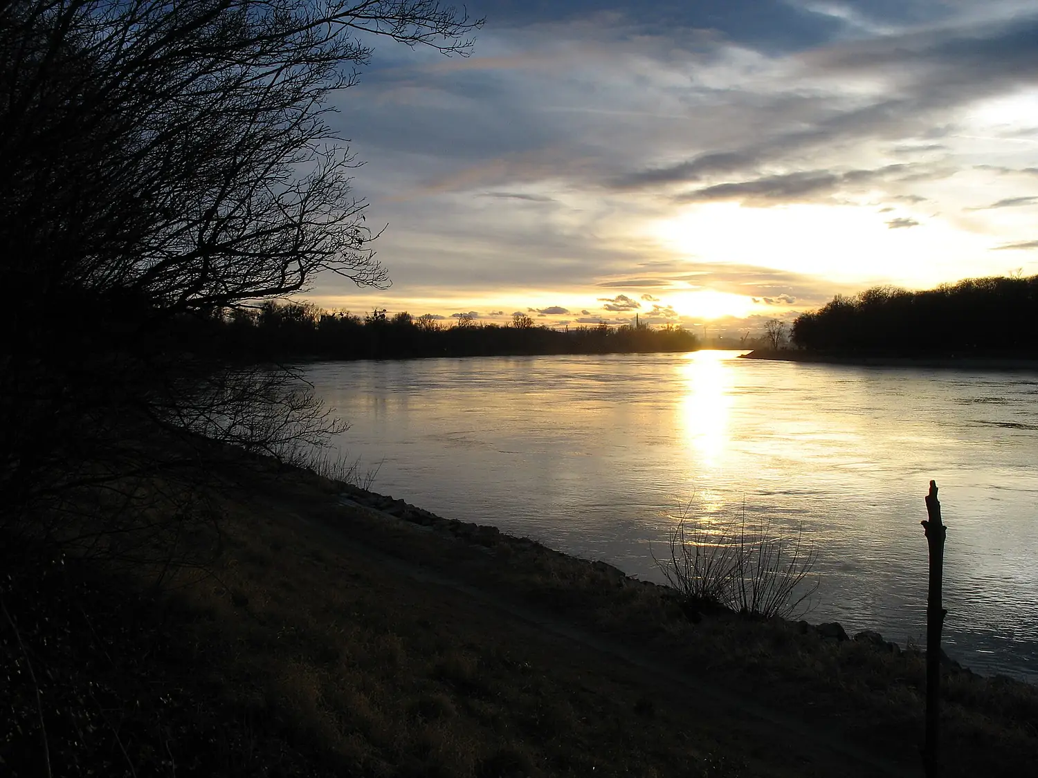 Sunset on the river rhine at Mannheim 8