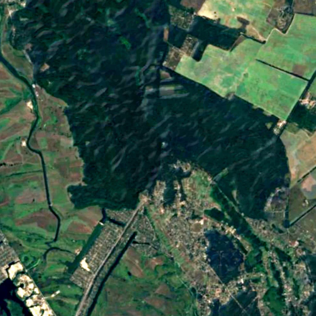 Urochyshche Viazove Reserve seen from above (Sentinel-2)