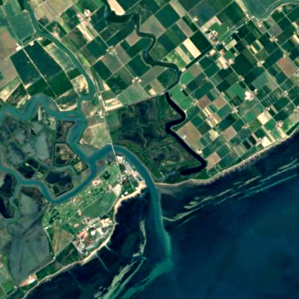 Valle Cavanata Nature Reserve seen from above (Sentinel-2)