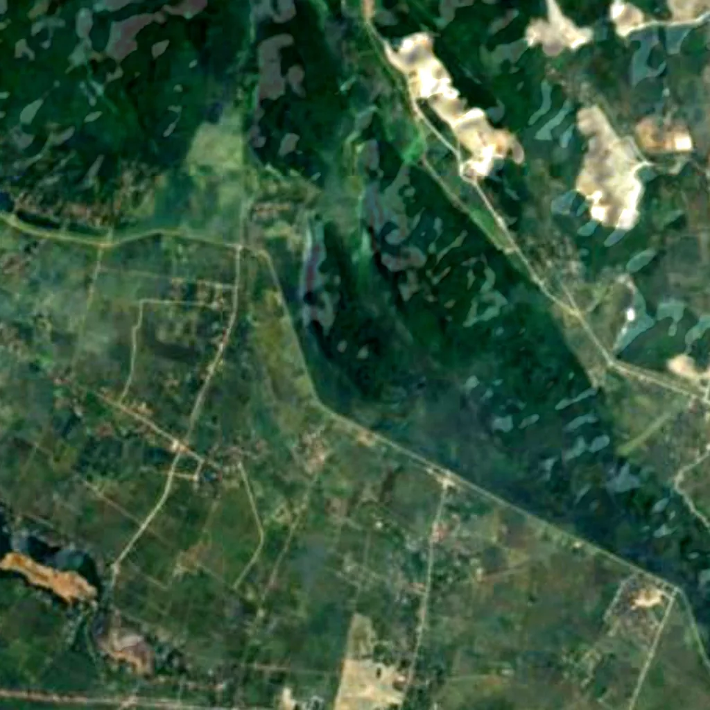 Van Long Wetland Nature Reserve von oben gesehen (Sentinel-2)