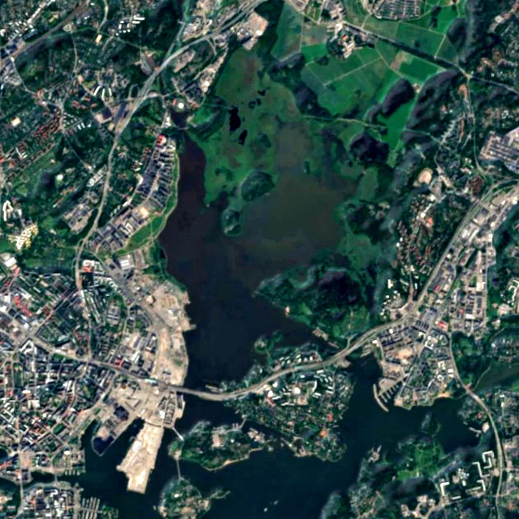 Vanhankaupunginselkä seen from above (Sentinel-2)