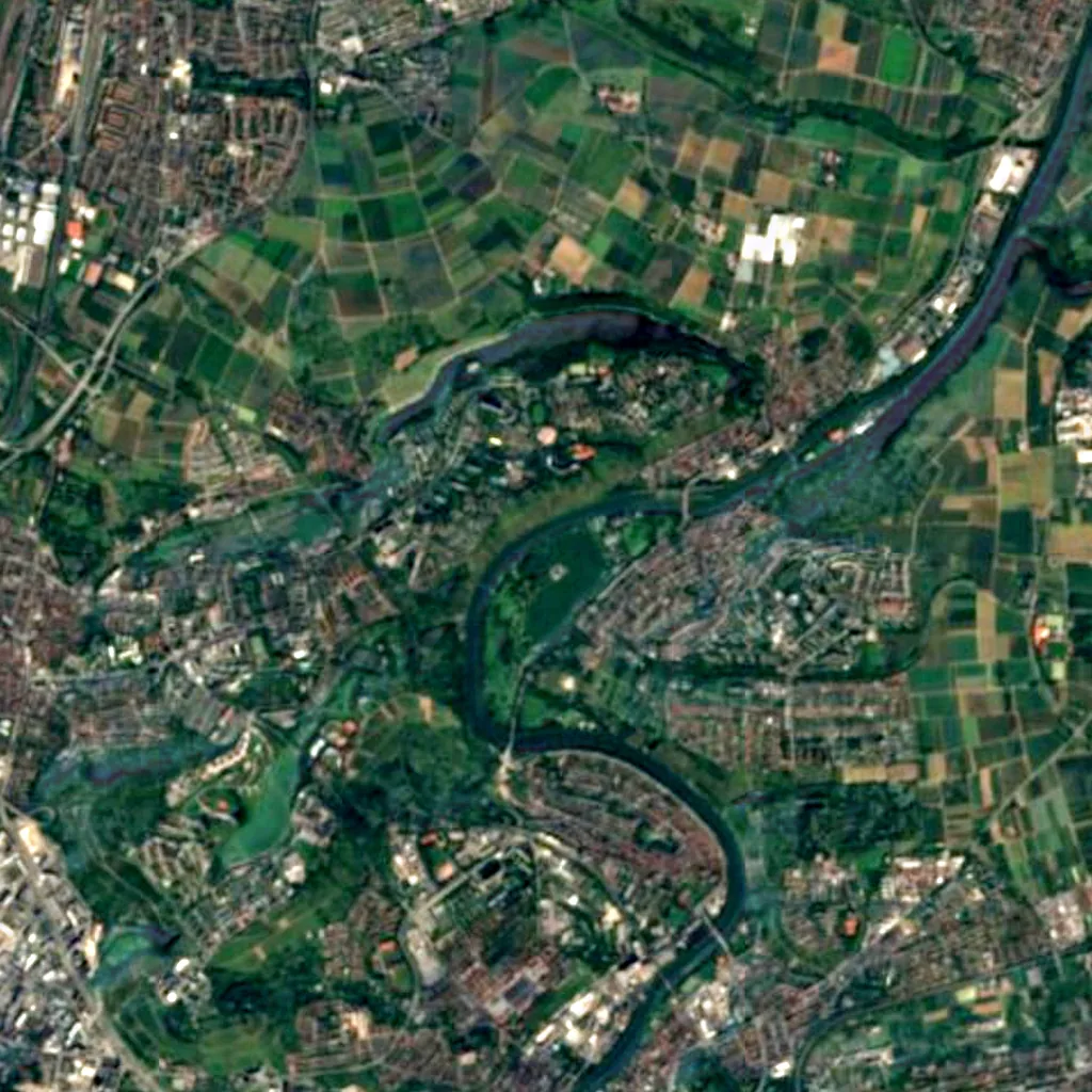 Vogelinsel Max-Eyth-See visto dall'alto (Sentinel-2)