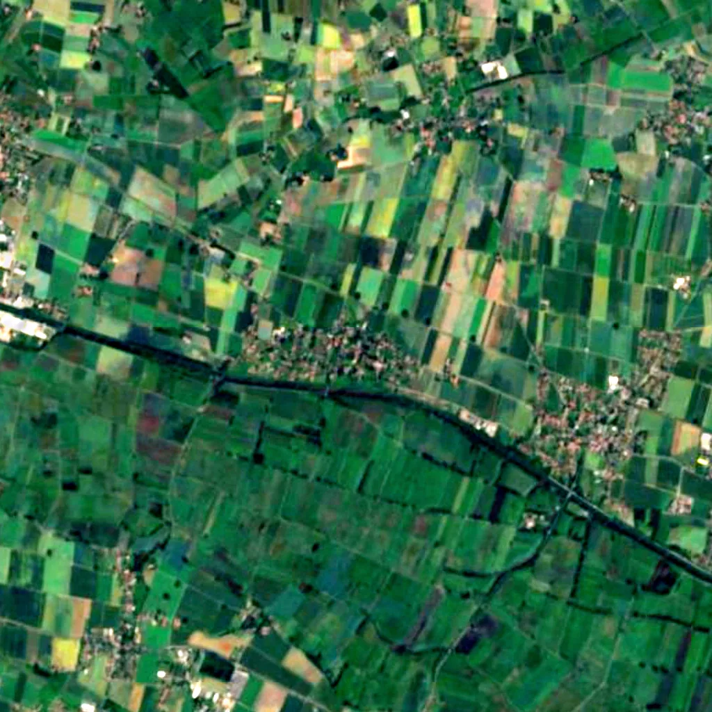 Vogelschutzgebiet Bastauniederung seen from above (Sentinel-2)