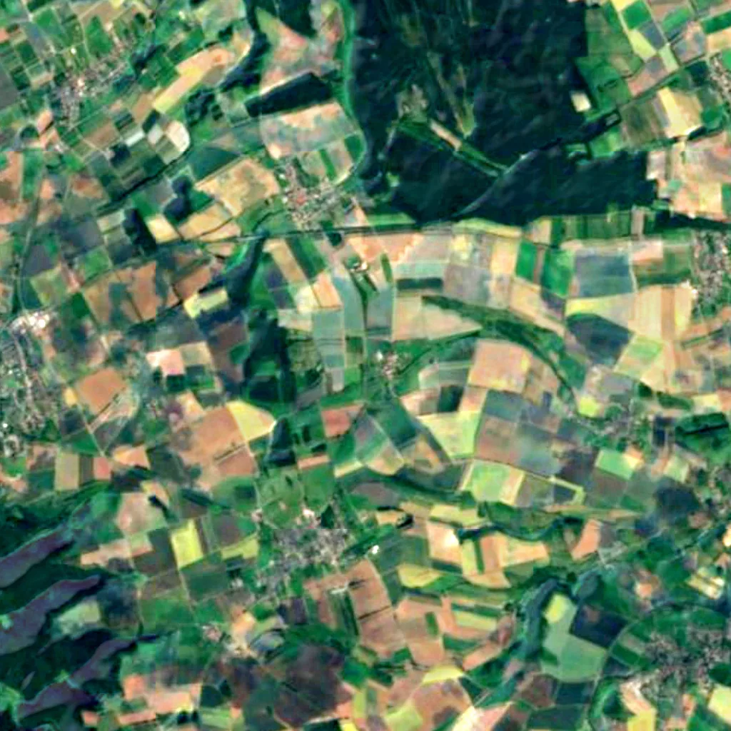 Vogelschutzgebiet Buntsandsteinfelsen im Rurtal seen from above (Sentinel-2)