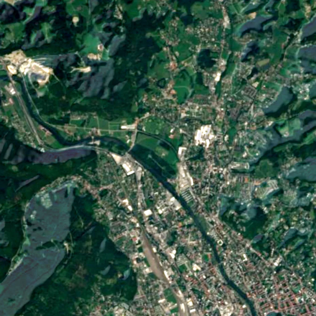 Vogelschutzgebiet Weinzödl seen from above (Sentinel-2)