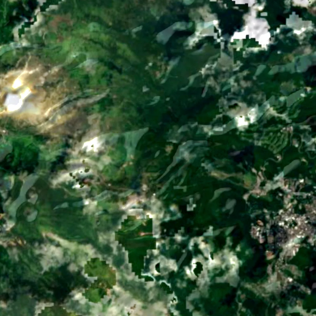Yoshigadaira Wetlands visto de cima (Sentinel-2)